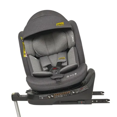 Produktbild von Jovikids 360° Drehbar Kindersitz mit ISOFIX, i-Size 40-150cm(ab Geburt -12 Jahre) Baby Autositz Reboarder mit Liegefunktion , ECE R129 (grau)