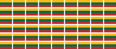 Produktbild von Mini Aufkleber Set - Pack glatt - 20x12mm - selbstklebender Sticker - Litauen - Flagge / Banner / Standarte fürs Auto, Büro, zu Hause und die Schule - 54 Stück