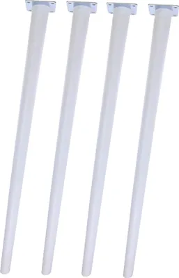 Obrázek produktu pro Dřevěná noha ke stolu, šikmá, 74 cm, upevnění, buk, bílý lak
