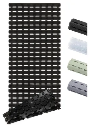 Image de Tapis de bain antidérapant, 100x40 cm, noir, résistant à la moisissure, avec ventouses