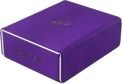 Imagen del producto de Caja Premium para fichas, marcadores y dados, color morado/blanco