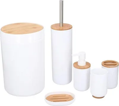 Produktbild von Toilettenschwaber mit Bambus 6-teilig weiß