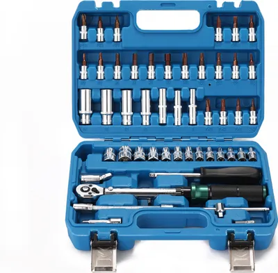 Produktbild von 5-25N.m 1/4 Zoll Antrieb 53 STueCKE Voreingestellte Drehmomentschluessel Bits Set Schnellspanner Mini Tragbarer Einstellbarer Drehmomentschluessel Haushalt Fahrrad Auto Autoreparaturen mit Aufbewahrungsbox