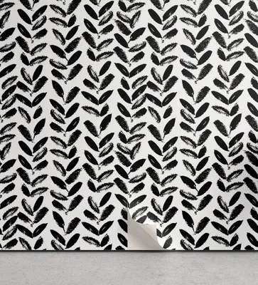 Produktbild von ABAKUHAUS Schwarz und weiß abziehbare & klebbare Tapete für Zuhause, malen Motiv, selbstklebendes Wohnzimmer Küchenakzent, 33 cm x 180 cm, Weiß Schwarz