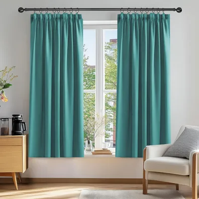 Produktbild von Verdunkelungsvorhang Kräuselband blickdicht Kälteschutz 138x117cm Türkis 2er Set