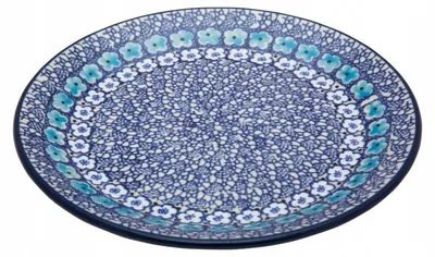 Produktbild von Bolesławiec Ceramika Artystyczna Dessertteller 19 cm Blumenmuster Handgefertigt