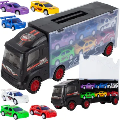 Image de Malplay Transporter Jouet | Camion de transport Voiture avec 5 mini voitures | À partir de 3 ans