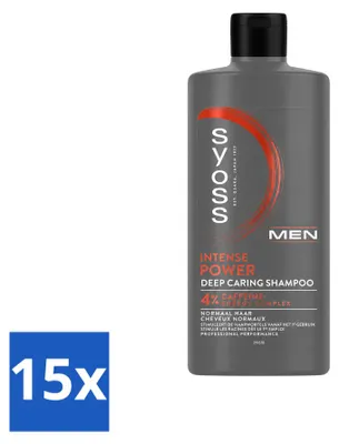 Productafbeelding van 15 x SYOSS Men Power Shampoo - Versterkende haarverzorging voor normaal haar - 440 ml - Voordelige verpakking - 15 stuks