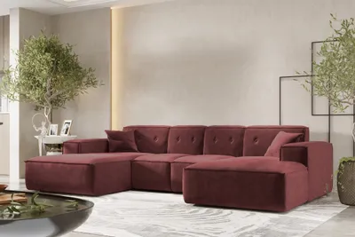 Produktbild von Wohnlandschaft Sofa U-Form CESINA XS in Stoff Perfect Harmony Bordeauxrot