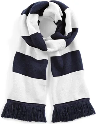 Produktbild von Beechfield B479 | Varsity Scarf / Herren Winter Schal - Farbe: French Navy/White - Größe: One Size