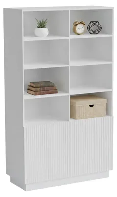Produktbild von Dmora Bücherregal Miniato 172x40x100h cm Weiß, ein Regal, 2 Türen