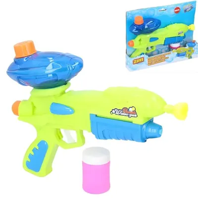 Produktbild von Eddy Toys Seifenblasenpistole mit 50 ml Seifenblasenflüssigkeit 28 cm