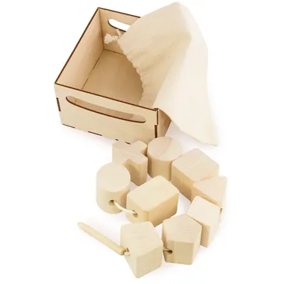 Produktbild von Ulanik Montessori Holzschnürspielzeug "Holzschnürung unvollendet“
