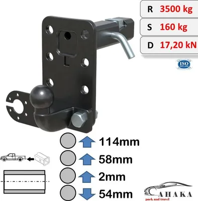Produktbild von US-Adapter Anhängerkupplung 2-Zoll Einschub AL-KO für Ford Super Duty IV 2017-