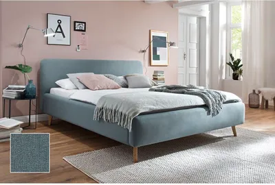 Produktbild von Polsterbett MACARI-114 in eisblau, Liegefläche: 140x200 cm