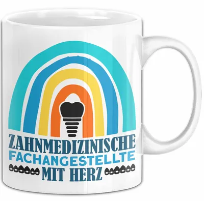 Produktbild von Zahnmedizinische Fachangestellte Mit Herz Tasse Lustiges Geschenk Für Zfa (Weiß)