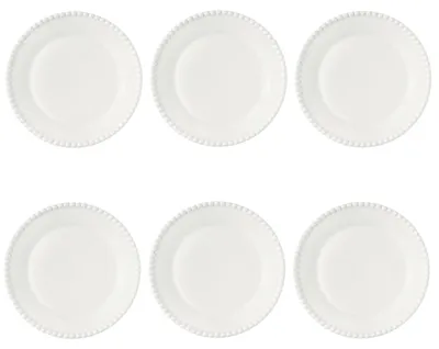Produktbild von 6er Set Kuchenteller TIFFANY WHITE weiß rund D. 19cm aus Porzellan Easy Life