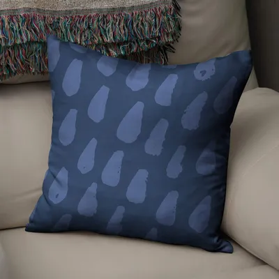Dekokissenbezug 43x43 cm, Blau, Polycotton, mit Reißverschluss