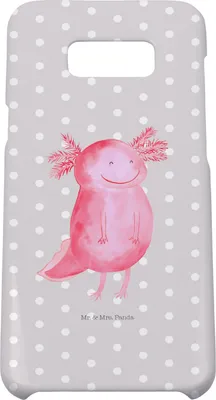 Produktbild von Mr. & Mrs. Panda Samsung Galaxy S8 plus Handyhülle  Axolotl Glücklich - Grau Pastell - Geschenk, Hülle, Lebensfroh, Handy Case, Cover, gut Gelaunt, Lurch, Schwanzlurch