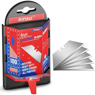 Zdjęcie produktu dla 100 sztuk ostrzy trapezowych SK5 do noży uniwersalnych | 0,6 mm, stal | Opakowanie zbiorcze | Do cięcia dywanów, kartonu, PVC