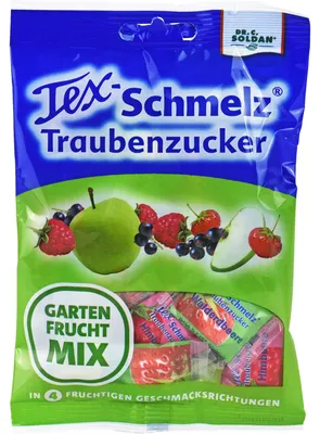 Imagen del producto de Tex-Schmelz, mezcla de frutas de jardín con glucosa de uva, 75 g (en tabletas)