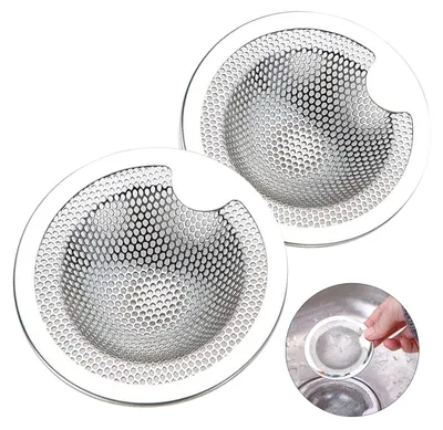 Zdjęcie produktu dla KOSHIFU, 2 sztuki, sitko do odpływu prysznicowego, 10 cm, stal nierdzewna, sitko do umywalki, filtr do włosów