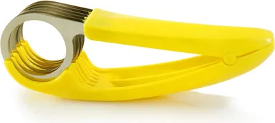 Produktbild von Bananenschneider, ABS + Edelstahl, Obst- und Gemüsesalatschäler, Küchenwerkzeug für Bananen, Erdbeeren, Trauben (1 Stück)