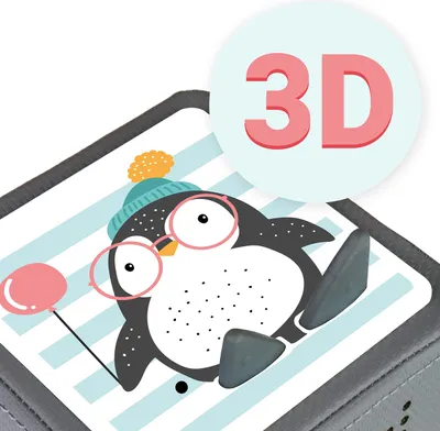 Image de Film de protection MeinBaby123® pour Toniebox | Nageoires de pingouin avec effet 3D