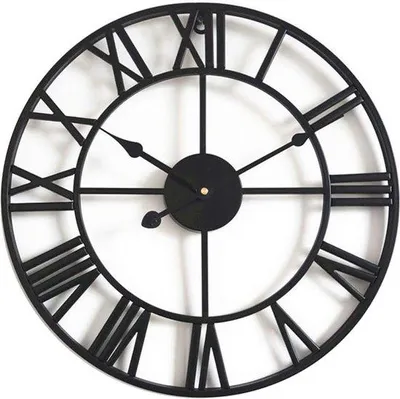 Productafbeelding van Famanu vintage wandklok, stil, met Romeinse cijfers - metaal