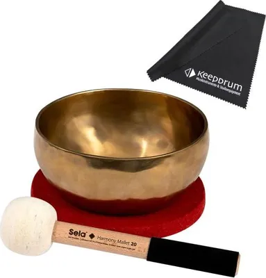 Produktbild von Sela Klangschale se262 Harmony 17 mit Schlägel und Mikrofasertuch