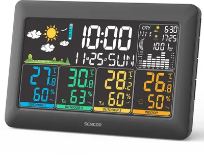 Produktbild von SENCOR SWS 6300 Meteorologická stanice se 3 bezdrátovými senzory