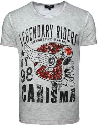 Produktbild von Designer T-Shirt CARISMA Grau Legandary Riders Slub Yarn CRM4600 S