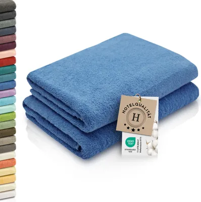 Produktbild von Duschtücher 2er Set, 70x140 cm, blau, Baumwolle