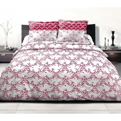 Produktbild von Bettwäscheset 220 x 240 cm: Bettbezug + 2 Kissenbezüge – 100 % Baumwolle – Burgunderrot