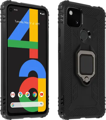 Immagine prodotto di Avizar, Custodia antiurto per il cellulare Google Pixel 4A con supporto ad anello, nero