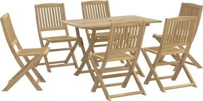 Imagen del producto de vidaXL Juego de mesa y sillas de jardín de 7 piezas, fabricado en madera de acacia maciza