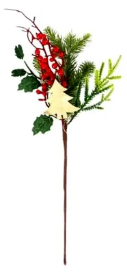 Produktbild von Künstliche Tannenzweige für die Weihnachtsdekoration mit roten Beeren