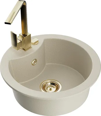 Immagine prodotto di Mexen Diego lavello in granito a 1 vasca con miscelatore da cucina Rita, beige - 6512-69-670300-50