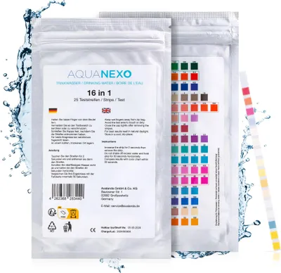 Produktbild von Trinkwasser Teststreifen 16-in-1 pH Wasserhärte 25 st. Wassertester