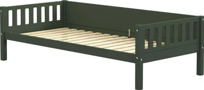 Produktbild von FURNLUX Kinder Einzelbett Viggo Grün 90x200cm / Hauptfarbe: Grün / Abmessungen: 98 x 61 x 208 cm