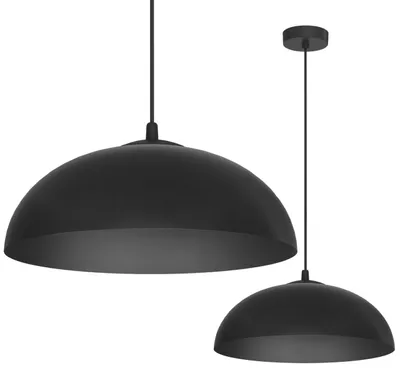 Obrázok produktu pre Zavesené svietidlo, stropné svietidlo, čierna farba, priemer 37 cm, pätica E27 – Moderné závesné svietidlo s čiernym interiérom