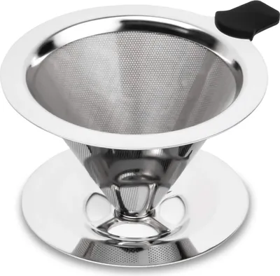 Produktbild von Edelstahl Kaffeefilter, Wiederverwendbarer Kaffeetropfer, Permanent Kaffee Dripper fš¹r 1-2 Tassen, Papierloser Kaffeefilter fš¹r Filterkaffee