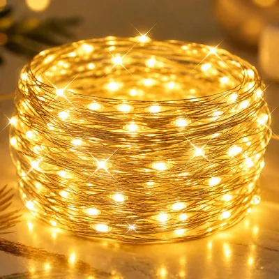 LED-Lichtkette 4 m, 40 LEDs, warmweiß, Batteriebetrieb, Timer