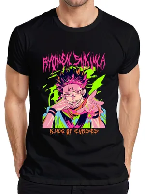 Imagen del producto de Camiseta para hombre, estilo anime, con diseño de Ryomen Sukuna (Jujutsu Kaisen), "Rey de las Maldiciones", color , talla XXL