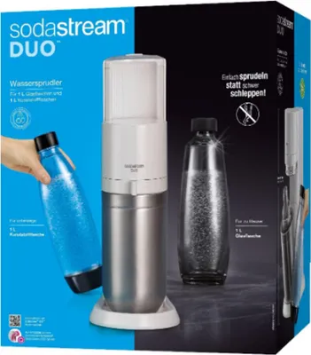 Produktbild von SodaStream Wassersprudler Duo Vorteilspack inkl. 2 Flaschen und  Quick Connect Zylinder, Weiß