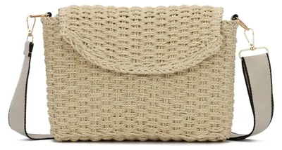 Produktbild von Solidchoice – Umhängetasche aus Rattan für Damen, mit Schulterriemen, Beige