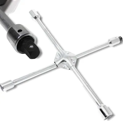 Obrázok produktu pre FORCEKRAFT Krížový kľúč na kolesá 17–19–21–22 mm KRÍŽOVÝ s adaptérom 1/2"