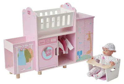Produktbild von Olivia’s Little World Amanda 6-in-1 Puppen-Nursery mit Wiege, Hochstuhl, Waschma