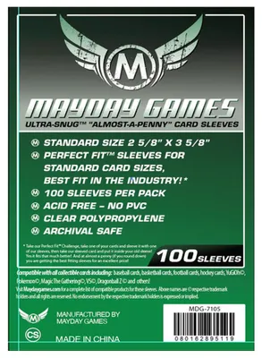 Produktbild von Mayday Standard Card Sleeves Kartenschutzhüllen 66,7 x 92 mm 100 Stück - 7105
