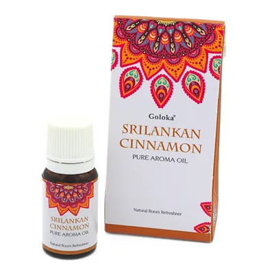 Produktbild von Goloka Duftöl - Indische Naturdüfte für Aromatherapie, Raumduft, Diffusor, Duftlampe (10ml), Srilanka Zimt